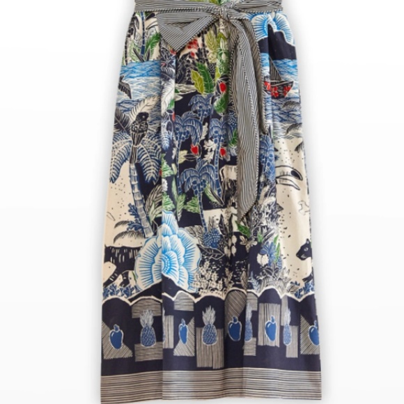 NWT $295 Farm Rio Graphic Rio Belted Cotton Maxi Dress in size Small! - Picture 8 of 9